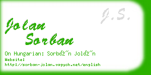 jolan sorban business card